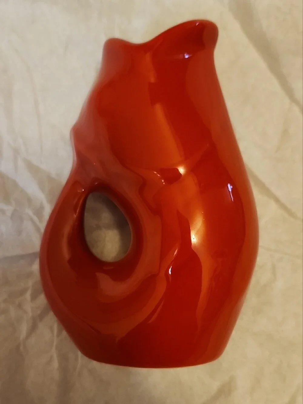 Red Ceramic Fish Gurgle Pot Vase/pitcher-